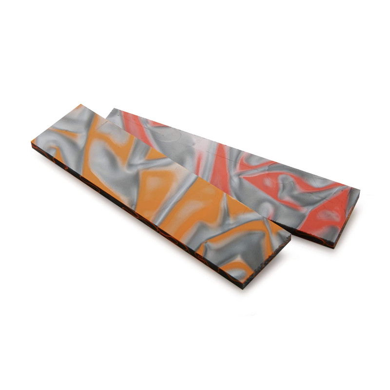 Acrylic Knife Scales - 1-1/2" W x 6" L - Pair - Color:Fire and Ice - Thickness:15/64"
